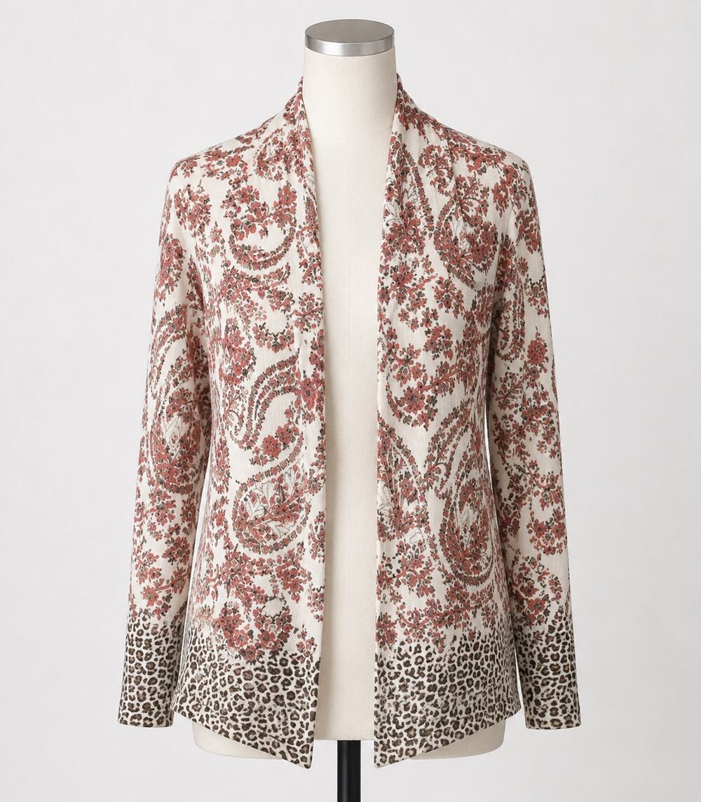 Neiman Marcus Cashmere Collection Paisley Sweater Small